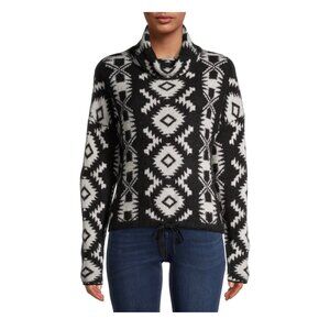 No Boundaries Juniors’ Mossy Green Turtleneck Pullover – Cinched Waist Winter XL